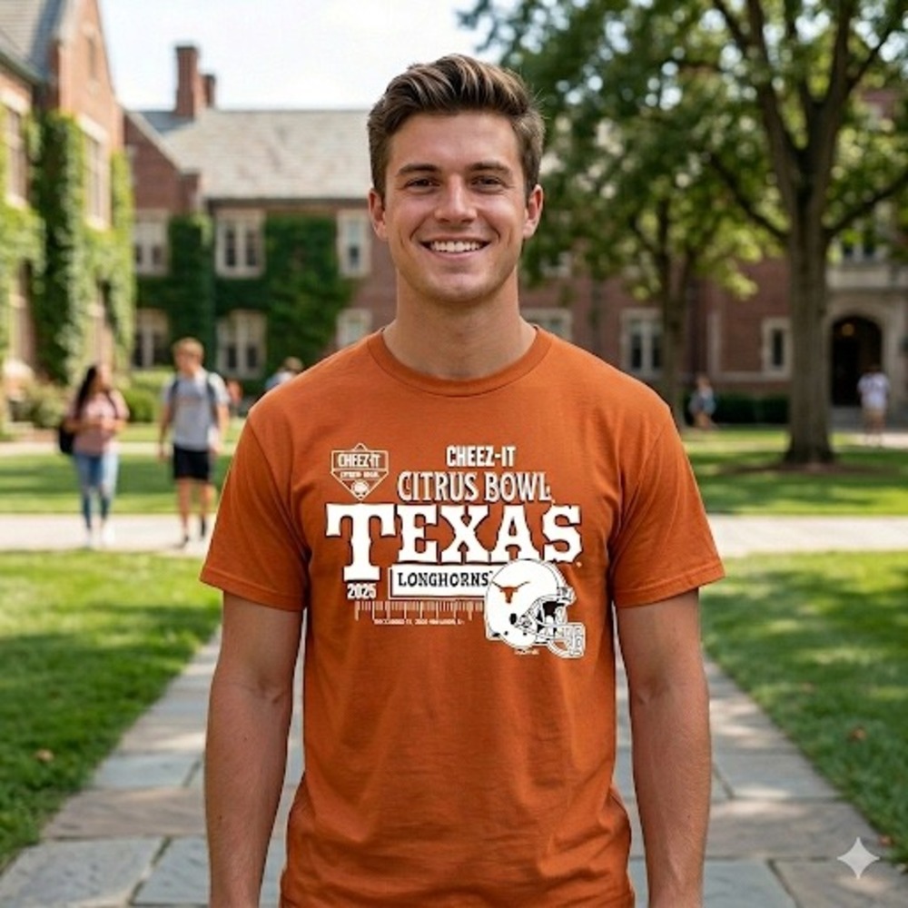 Texas Longhorns 2025 Cheez-It Citrus Bowl Graphic Shirt Gildan Men's XL **NEW**
